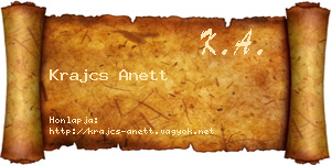 Krajcs Anett névjegykártya