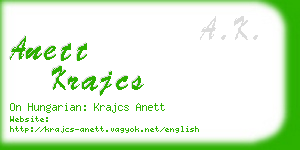 anett krajcs business card